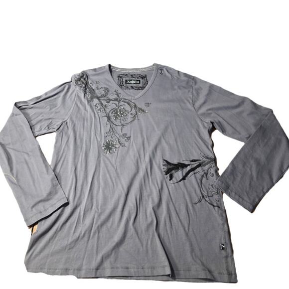 Asasa Ladies Long Sleeve Embroidered and Embellished T shirt‎ sz XL EUC like new - Picture 1 of 10